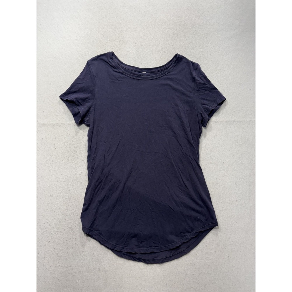 IBKUL Shirt Womens Medium Blue Crew Neck Short Sleeve Basic Tee Lightweight